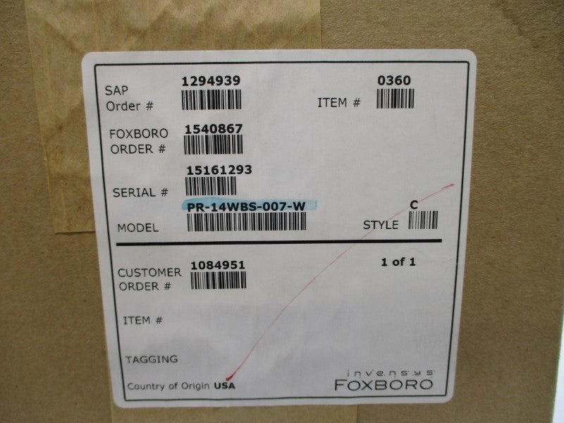 FOXBORO PR-14WBS-007-W NSFS