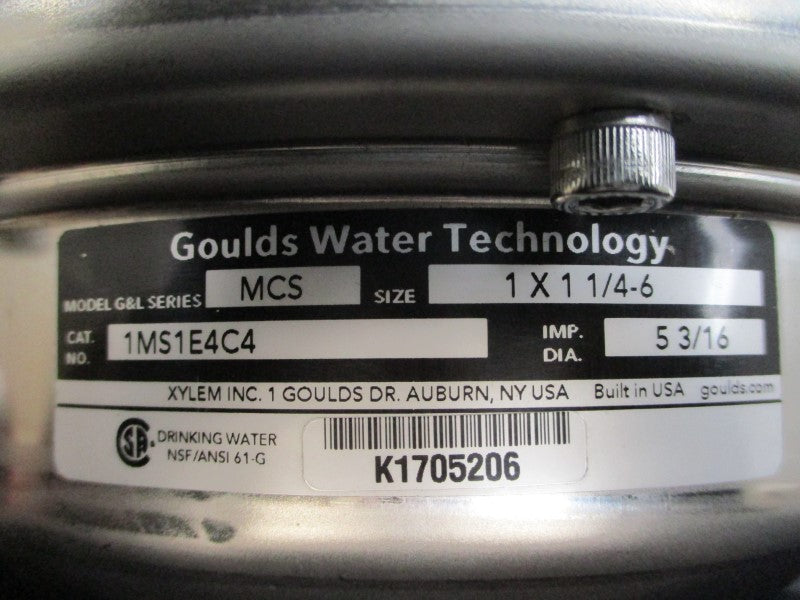 GOULDS 1MS1E4C4 MCS 115/208-230V 12.2/6.4-6.1 NSNP