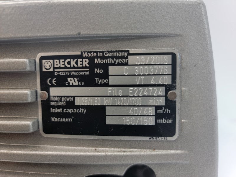 BECKER VT4.40 FDR90S/95/4P 190-290/330-500V 6.9-5.7/4.0-3.3A UNMP