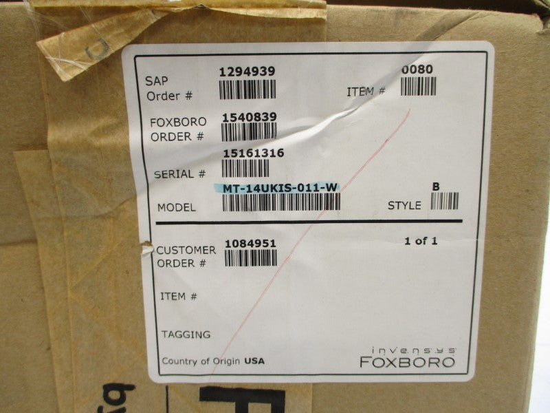 FOXBORO MT-14UKIS-011-W NSMP