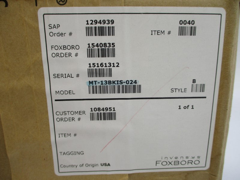 FOXBORO MT-13BKIS-024 NSMP