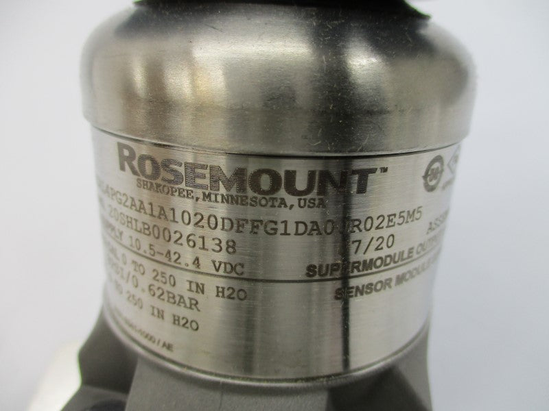 ROSEMOUNT 3051SAL4PG2AA1A1020DFFG1DA00R02E5M5 10.5-42.4VDC 9PSI NSMP