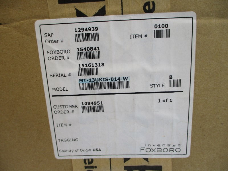 FOXBORO MT-13UKIS-014-W (AS PICTURED)NSMP