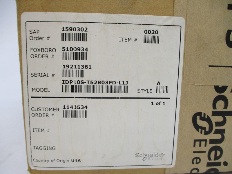 SCHNEIDER ELECTRIC IDP10S-T52B03FD-L1J 12.5-42VDC 3626PSI NSMP