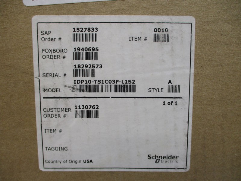 SCHNEIDER ELECTRIC IDP10-TS1C03F-L1S2 12.5-42VDC 275PSI NSMP