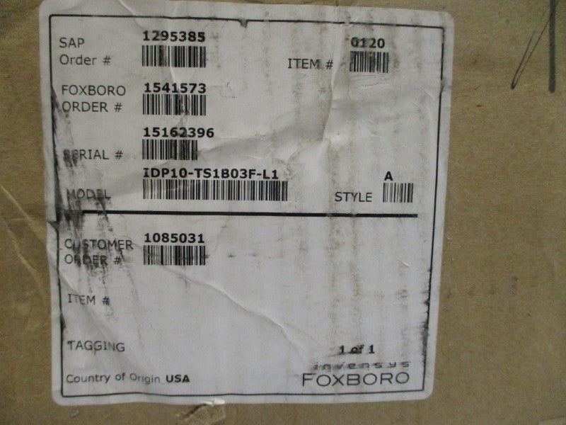 FOXBORO IDP10-TS1B03F-L1 12.5-42VDC NSMP