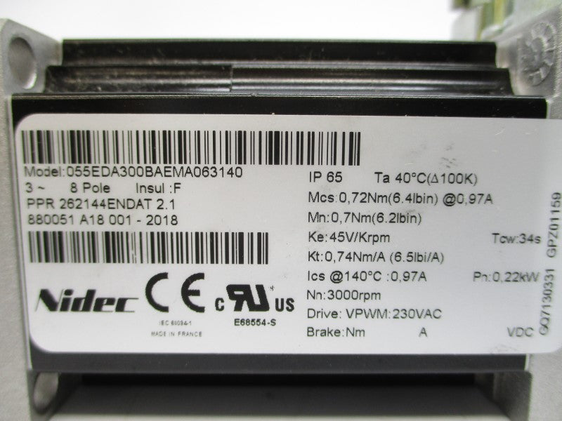 NIDEC 055EDA300BAEMA063140 230VAC 0.97A NSMP