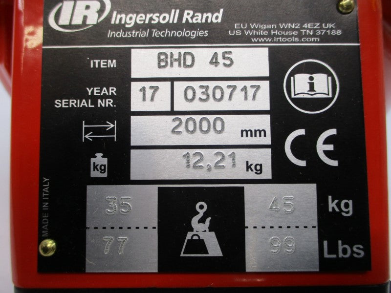 INGERSOLL RAND BHD45 77-99LBS NSMP