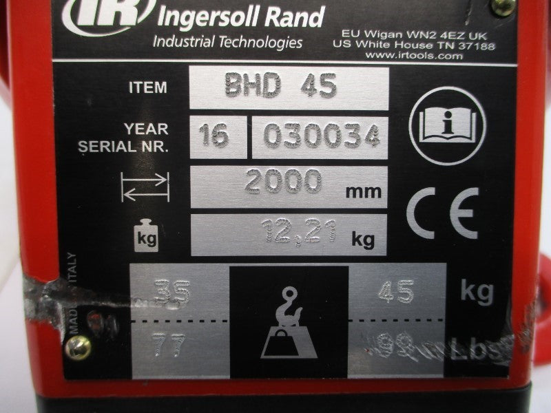 INGERSOLL RAND BHD45 77-99LBS NSNP
