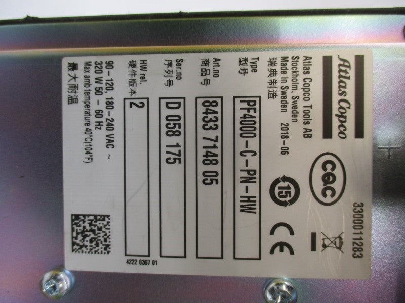 ATLAS COPCO PF4000-C-PN-HW 8433714805 180-240VAC NSMP