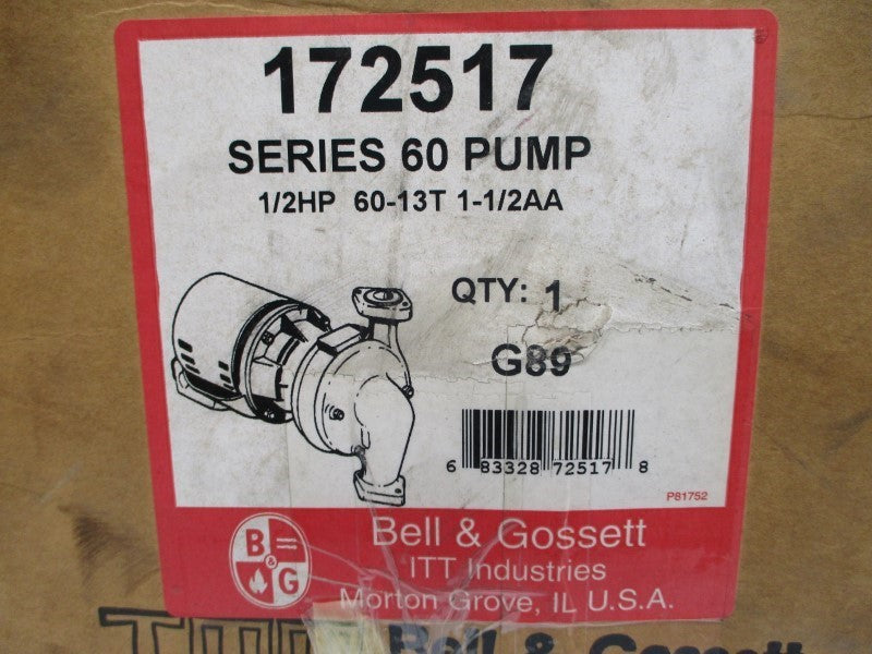 BELL & GOSSETT 172517 G89 208-230/460V 1.8-1.7/.85A NSMP