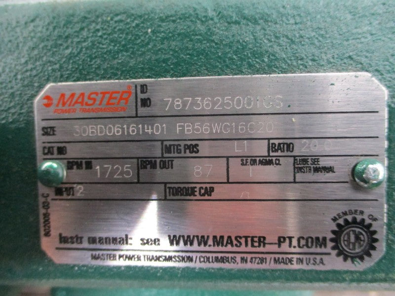 MASTER POWER TRANSMISSION 30BD06161401 08-230/460V 2-2.4/1.2A NSNP