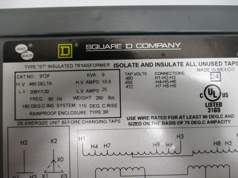 SQUARE D 9T2F 480V 25A (AS PICTURED) NSNP