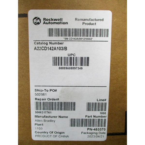 ALLEN BRADLEY 22C-D142A103 SER. B 380-480VAC 150.0A REMAN