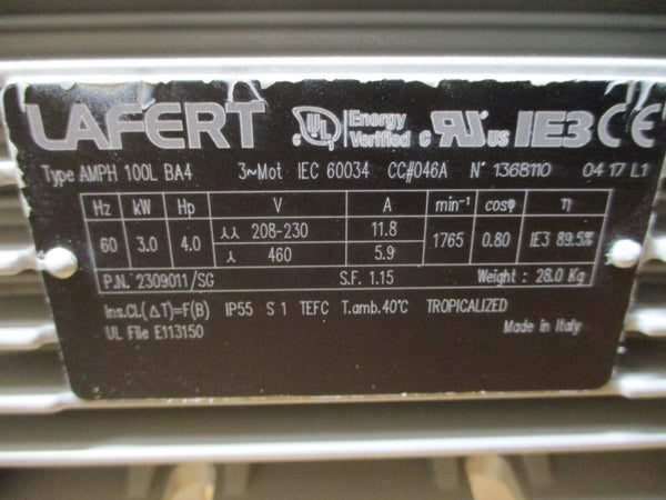 GAST SC.80 9815010/15 W/ LAFERT  AMPH100LBA4 208-230/460V 11.8/5.9A NSNP