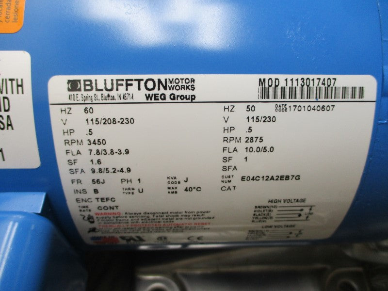 GOULDS WATER TECHNOLOGY 1SN1C4F5 1X1-1/4-6 115/208-230V 7.8/3.8-3.9A NSMP