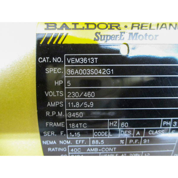 GOULDS WATER TECHNOLOGY 10SV5NG4C60 W/ BALDOR VEM3613T 230/460V 11.8/5.9A 360PSI NSMP
