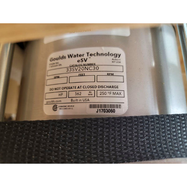 GOULDS WATER TECHNOLOGY 33SV20NC30 362PSI NSMP