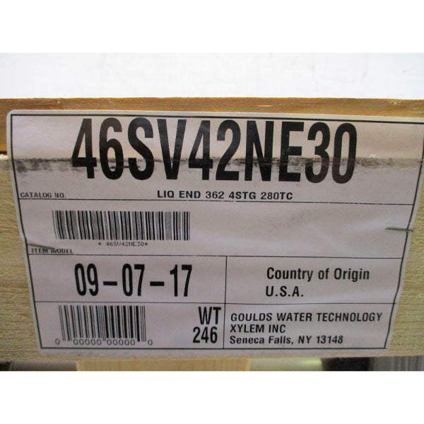 GOULDS WATER TECHNOLOGY 46SV42NE30 362PSI NSMP