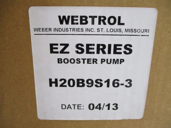 WEBTROL H20B9S16-3 W/ US MOTORS EE607 P63TLH-4853 208-230/460V 5.0-5.0/2.5A NSMP