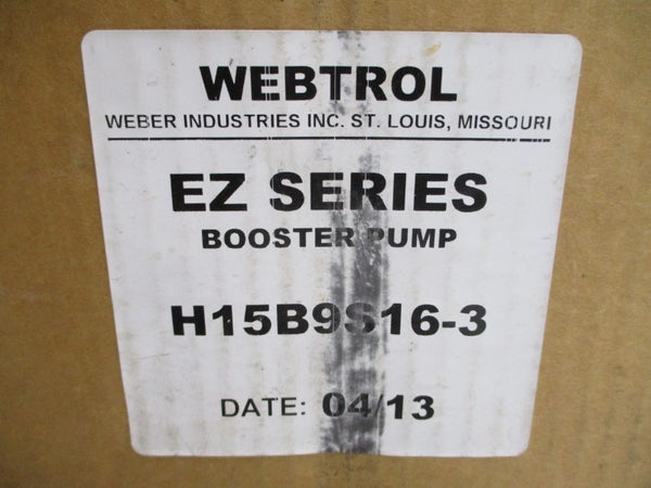 WEBTROL H15B9S16-3 W/ US MOTORS EE607 P63TLH-4853 208-230/460V 5.0-5.0/2.5A NSMP