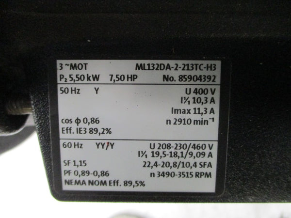 GRUNDFOS CR15-03A-B-A-E-HQQE 208-230/460V 19.5-18.1/9.09A 145/248PSI NSNP