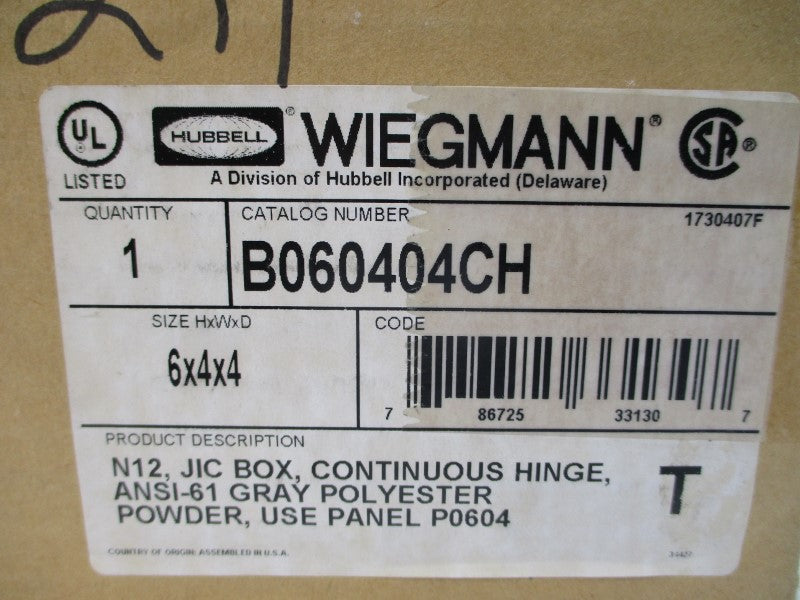 WIEGMANN B060404CH 6X4X4 NSMP