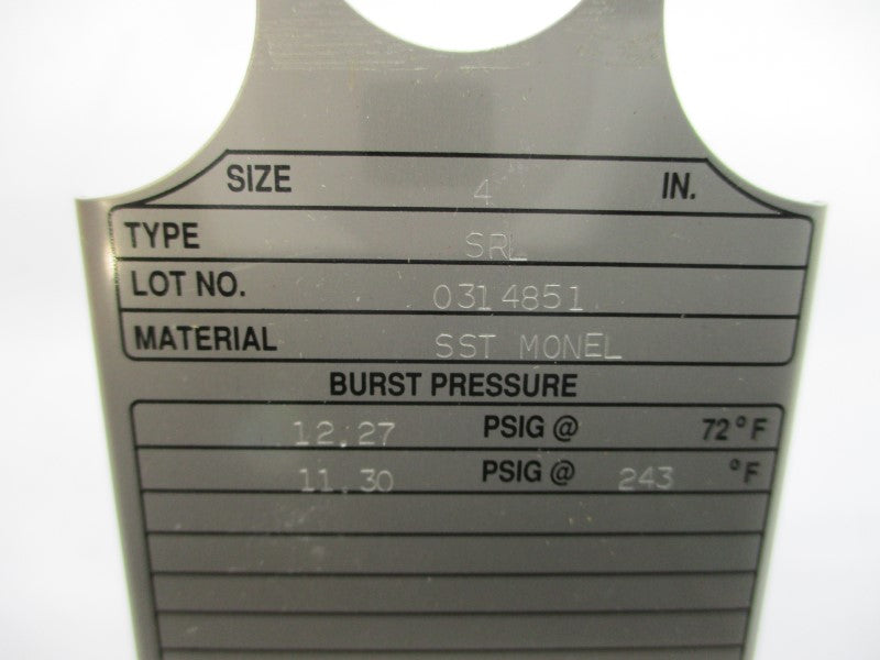 FIKE 0314851 SRL 11.30/12.27PSI 4" NSMP