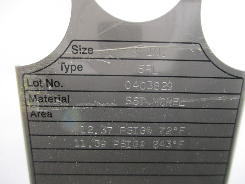 FIKE 0403829 SST MONEL 11.39/12.37PSI 4" NSMP