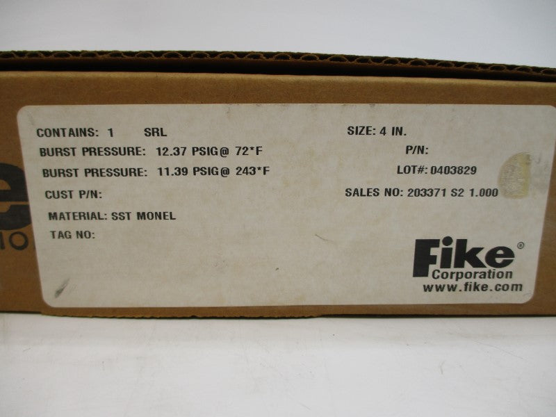 FIKE 0403829 SST MONEL 11.39/12.37PSI 4" NSMP