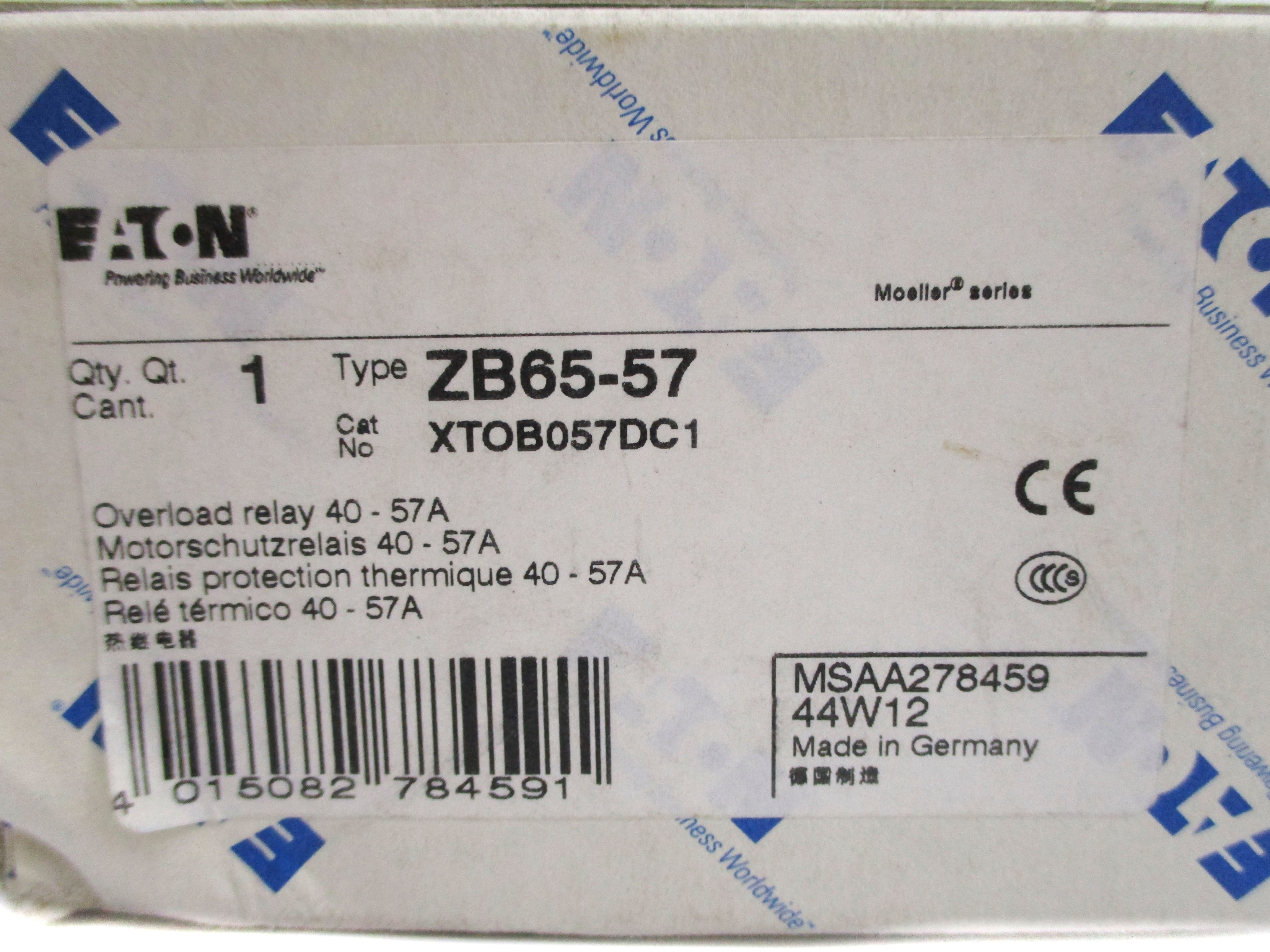 EATON XTOB057DC1 ZB65-57 40-57A NSMP