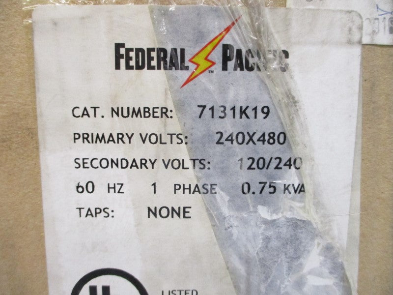 FEDERAL PACIFIC 7131K19 P2XGF21-0.75-N 240/480V NSMP