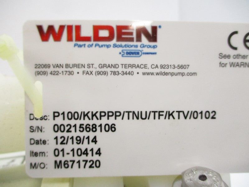 WILDEN P100/KKPPP/TNU/TF/KTV/0102 125PSI NSMP