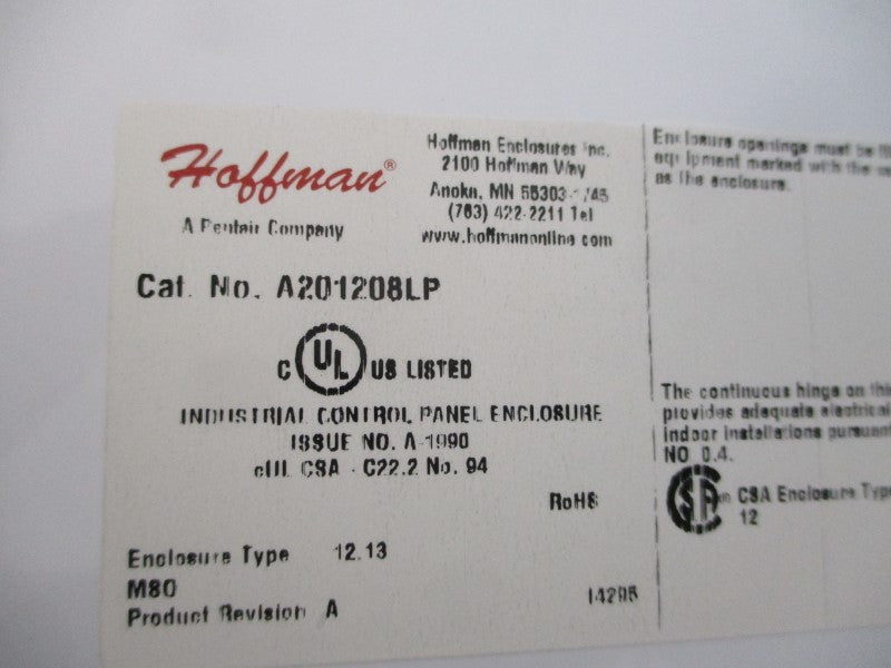 HOFFMAN A201208LP NSMP