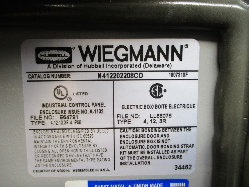 WIEGMANN N412202208CD 20X22X8 NSMP