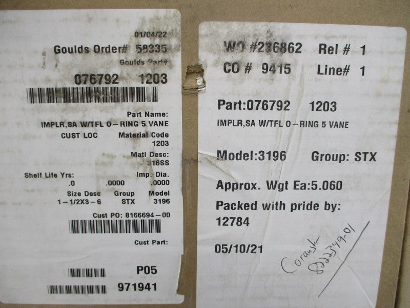 GOULDS PUMPS 076792 NSMP