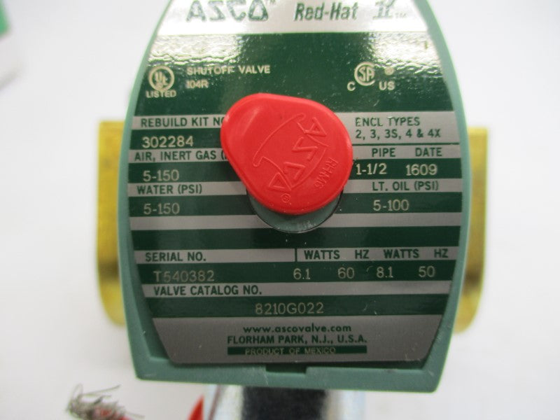 ASCO 8210G022 110/120V 5-150PSI 1-1/2" NSMP