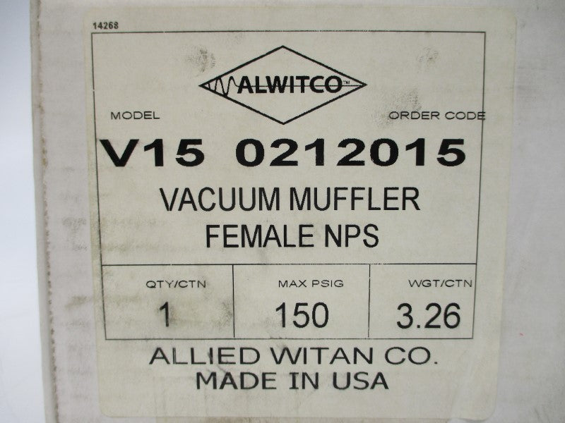 ALWITCO 0212015 V15 150PSI NSFS