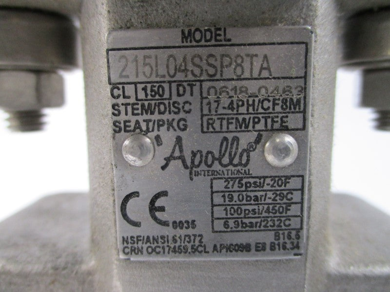 APOLLO 215L04SSP8TA 275PSI 4" NSNP