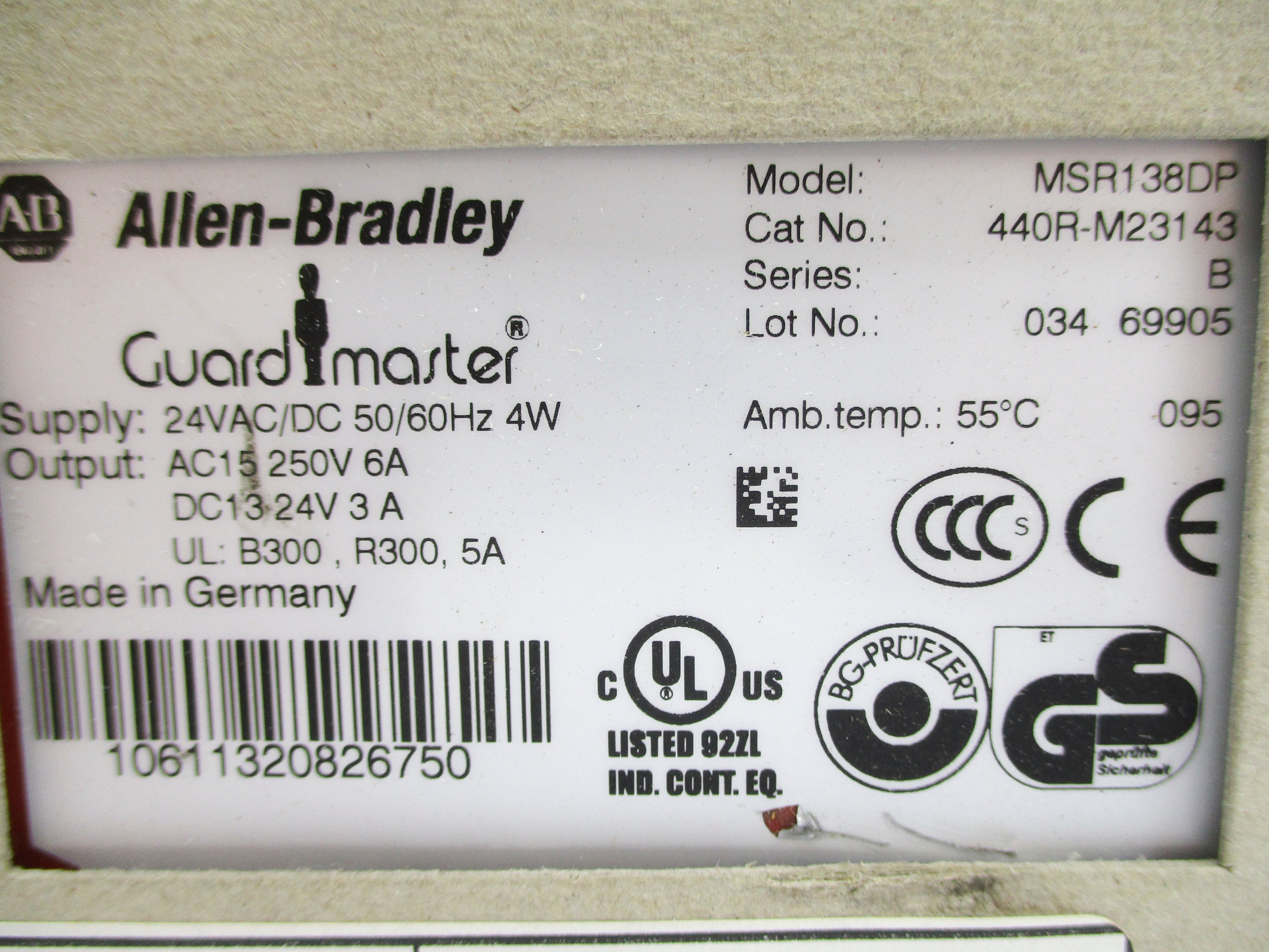 INDUSTRIAL SPARE PART 440R-M23143 SER. B 24VAC/DC 3A NSMP