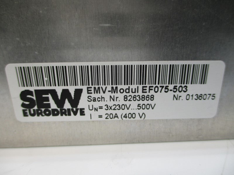 SEW EURODRIVE EF075-503 8263868 230-500V 20A UNMP