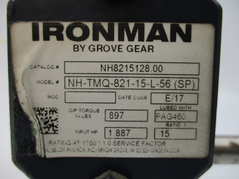GROVE GEAR NH8215128.00 NH-TMQ-821-15-L-56(SP) NSNP