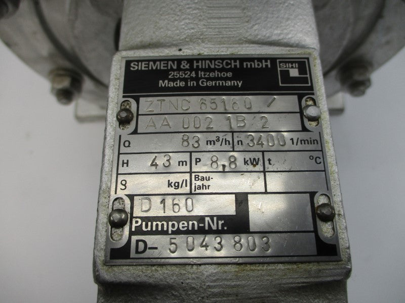 SIEMEN & HINSCH ZTNC65160/AA0021B2 D-5043803 UNMP