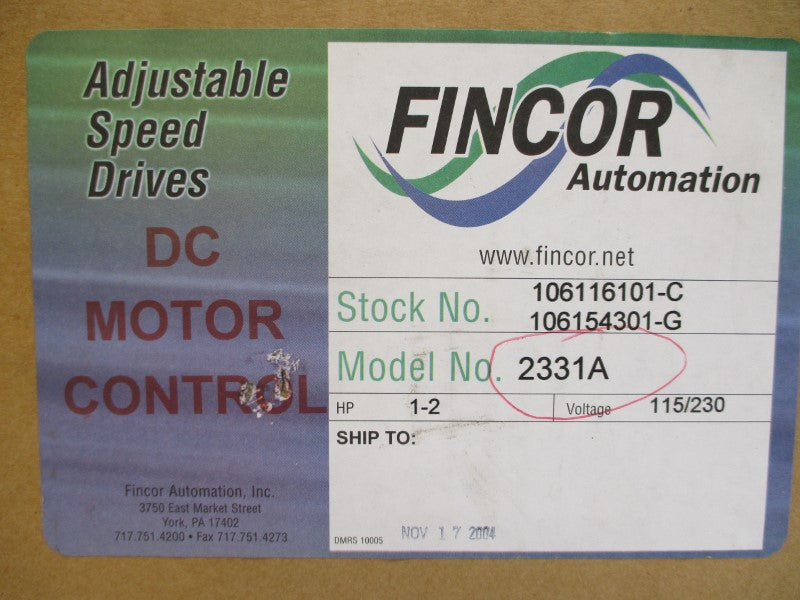 FINCOR AUTOMATION 2331MKIIA 2331A 115/230VDC NSMP