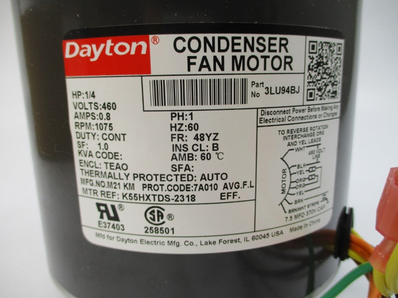 DAYTON 3LU94BJ K55HXTDS-2318 460V 0.8A NSMP