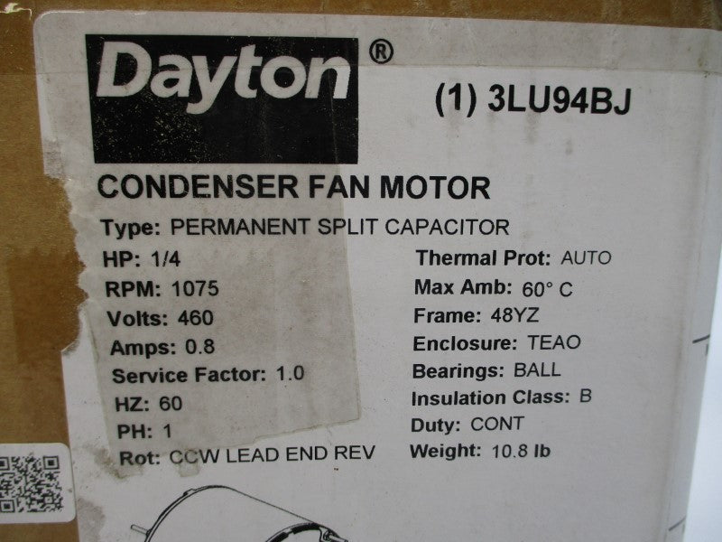 DAYTON 3LU94BJ K55HXTDS-2318 460V 0.8A NSMP