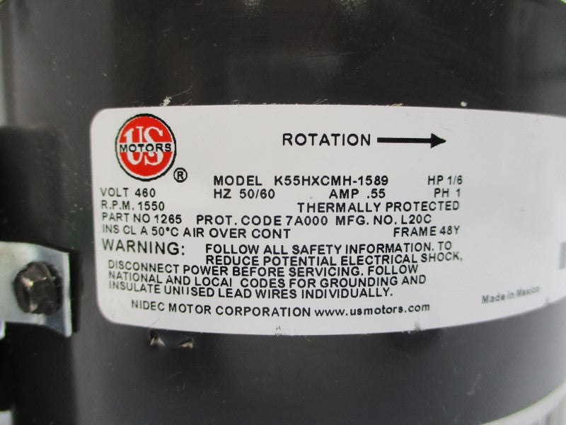 US MOTORS K55HXCMH-1589 1265 460V .55A NSMP