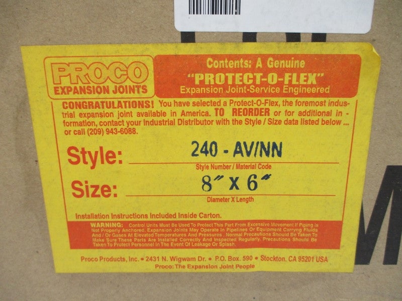 PROCO PRODUCTS 240-AV/NN 8"X6" NSMP