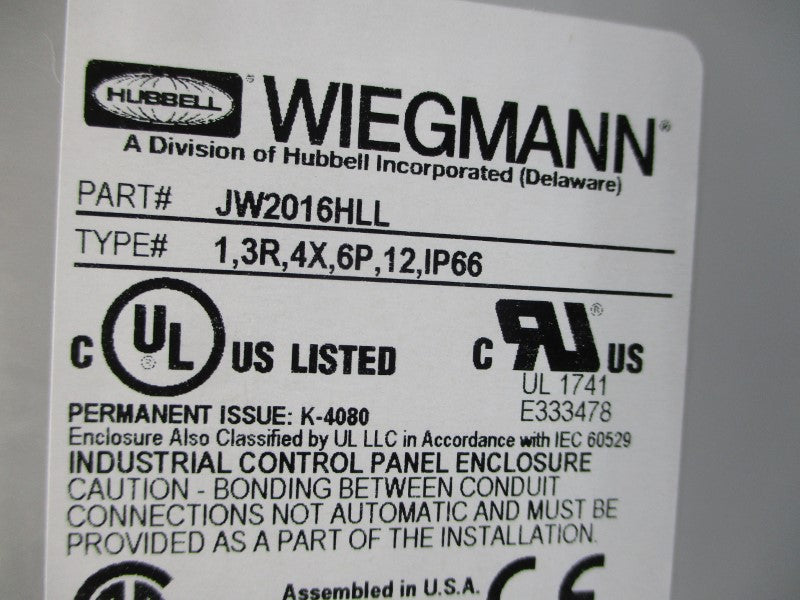 WIEGMANN JW2016HLL HW-J201608CHTLWWW NSMP