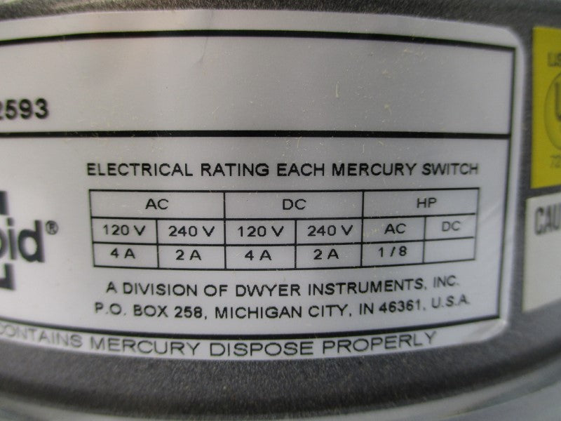 MERCOID 123-153 120/240VAC 4/2A 150PSI NSNP